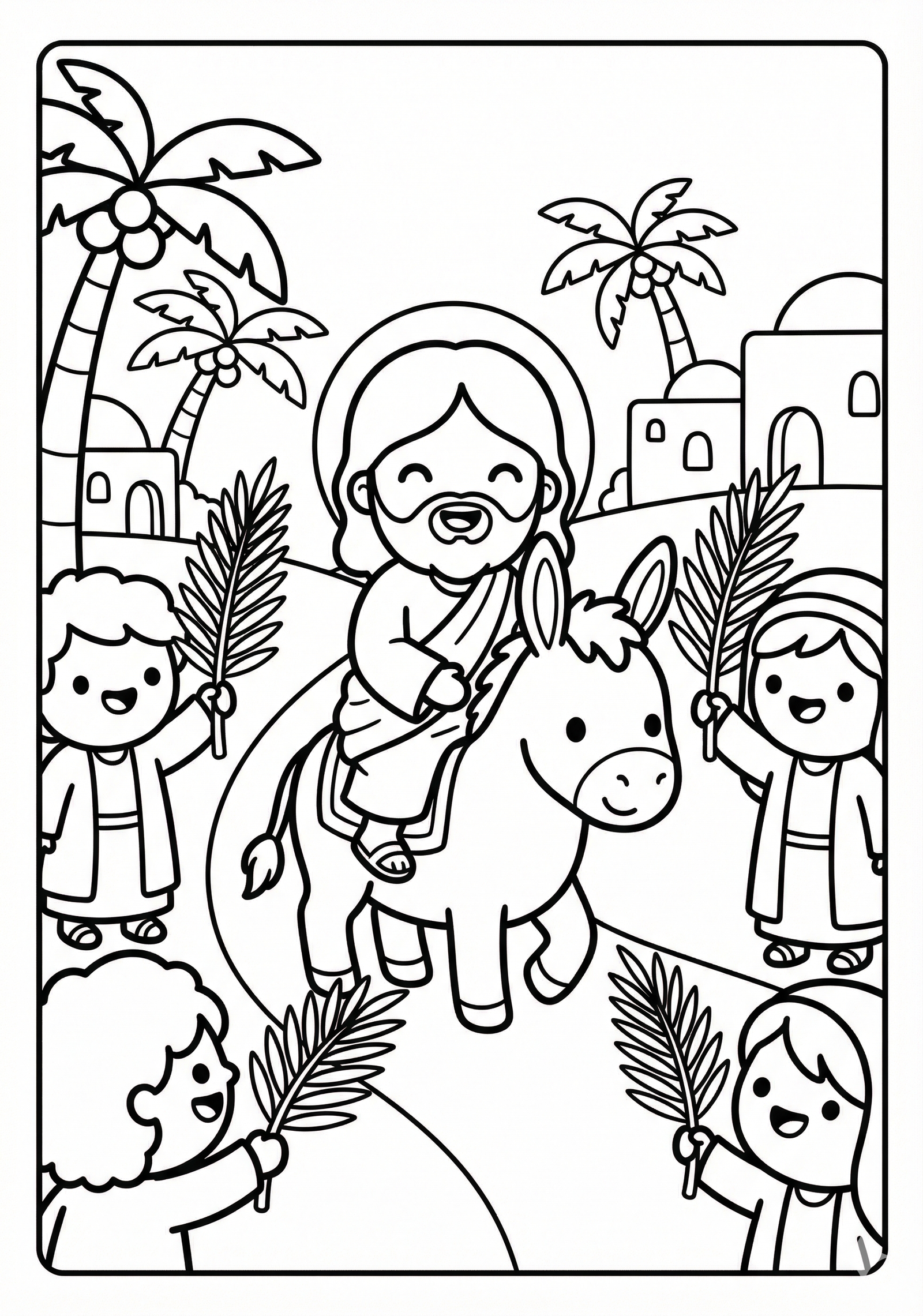 Domingo de Ramos para colorir