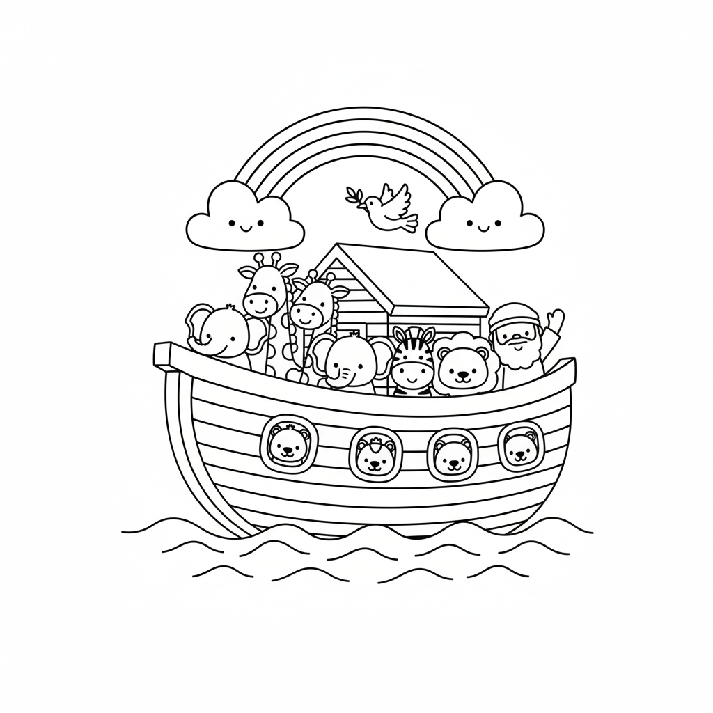 A arca de Noé para colorir