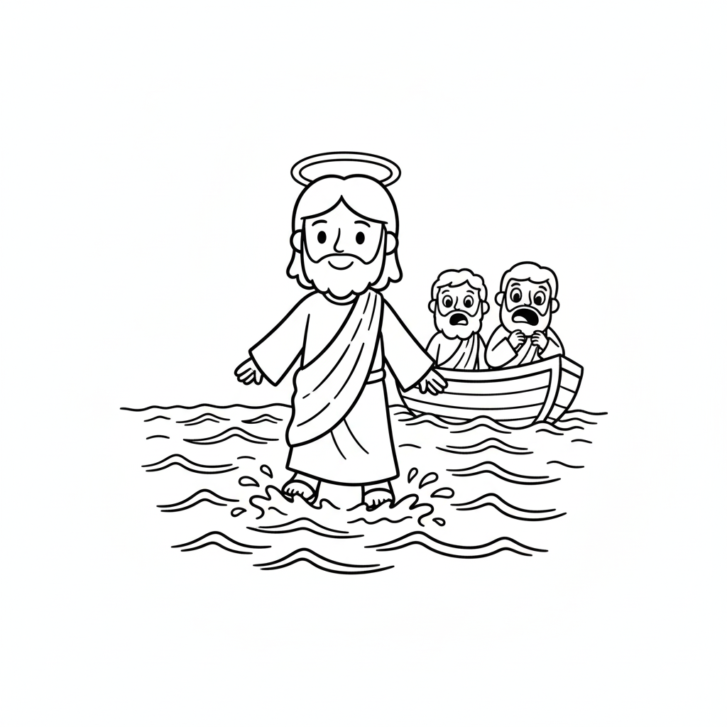 Jesus anda sobre as águas