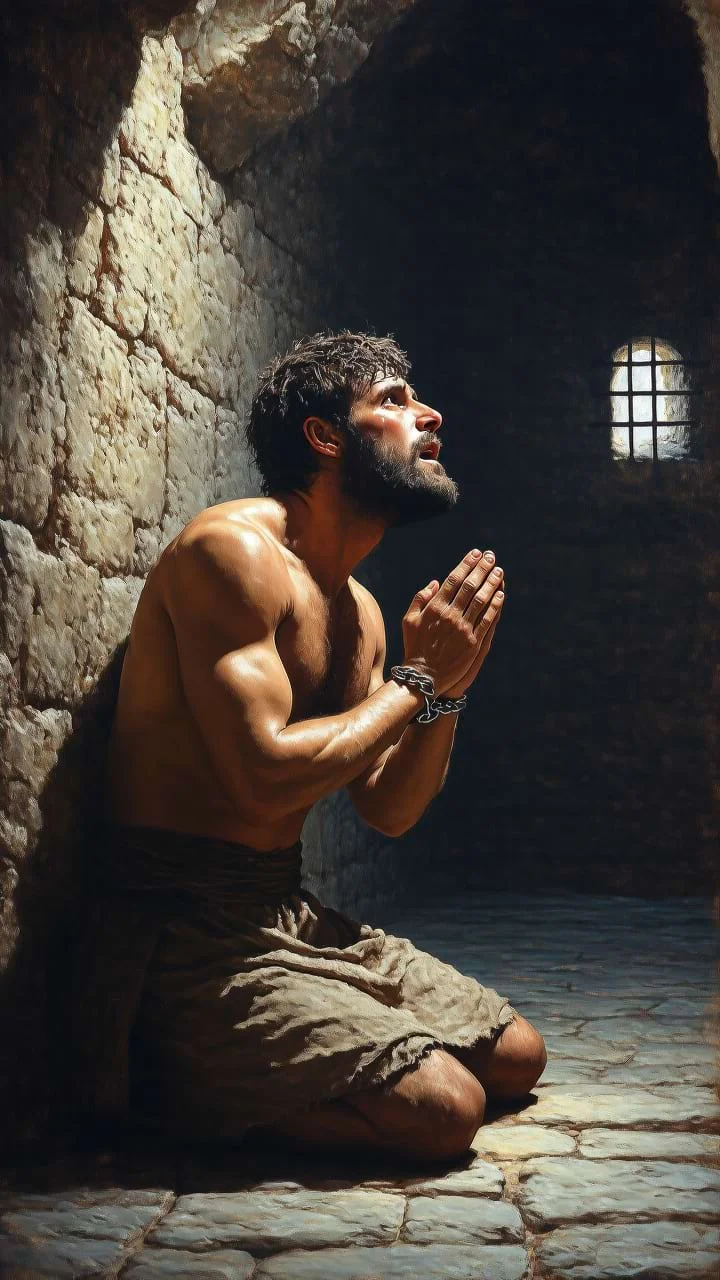 Sansão preso clamando 